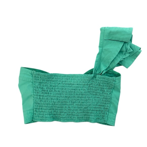 Aquamarine Asymmetrical Flutter Sleeve Top - Picture 3 of 5